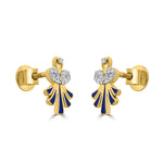 Load image into Gallery viewer, Blue Winged Diamond Earrings
