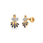 Load image into Gallery viewer, Blue Winged Diamond Earrings